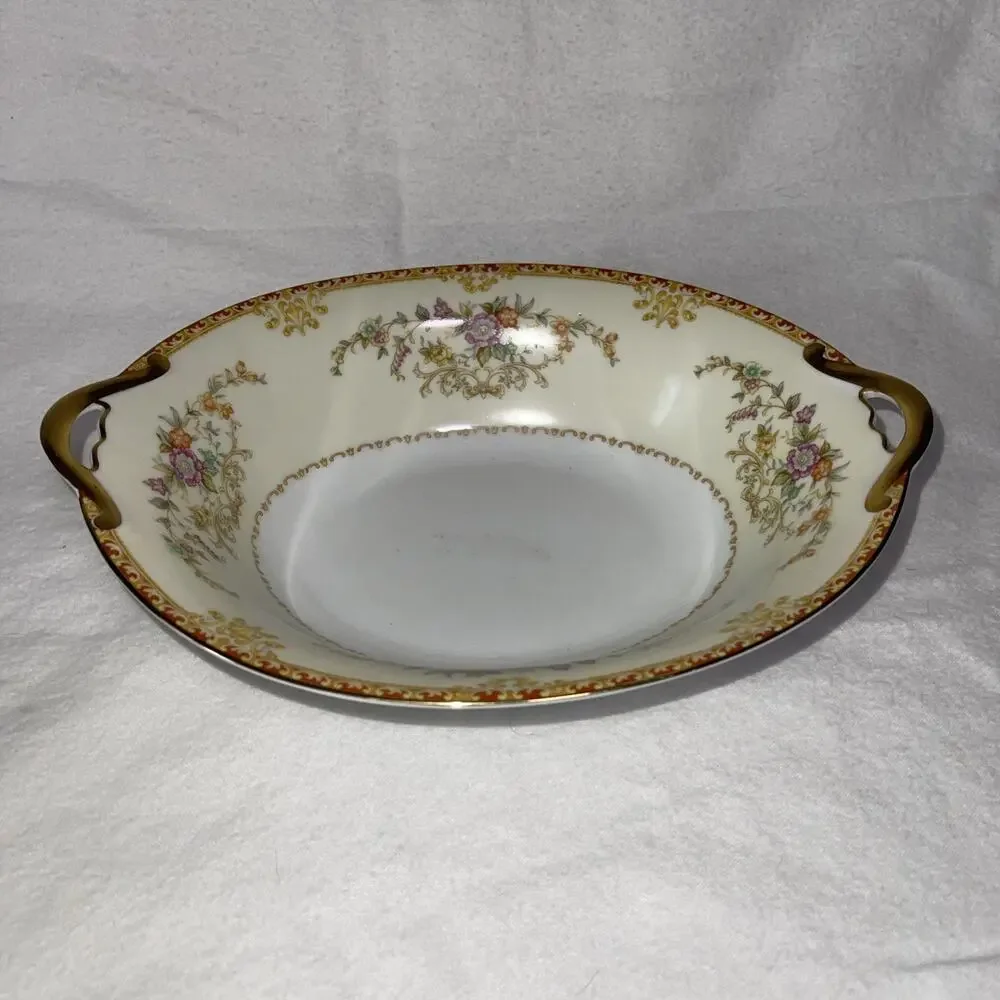 Noritake China Vintage Porcelain Oval Bowl 11.5